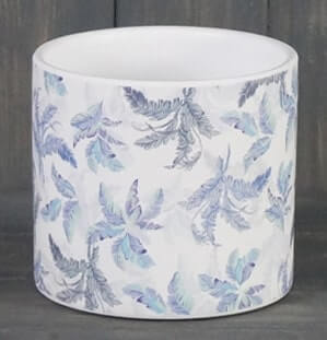 Blue Leaf Ceramic Pot