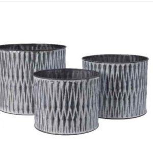 Aztec Zinc Round Planter