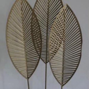 Trio Upright Gold Leaf Ornament