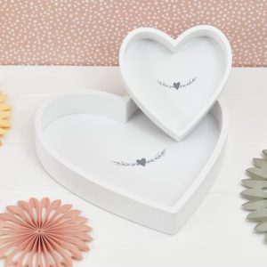 White Heart Trays