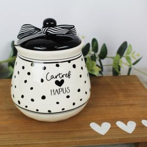 Cartref Black and White Canister