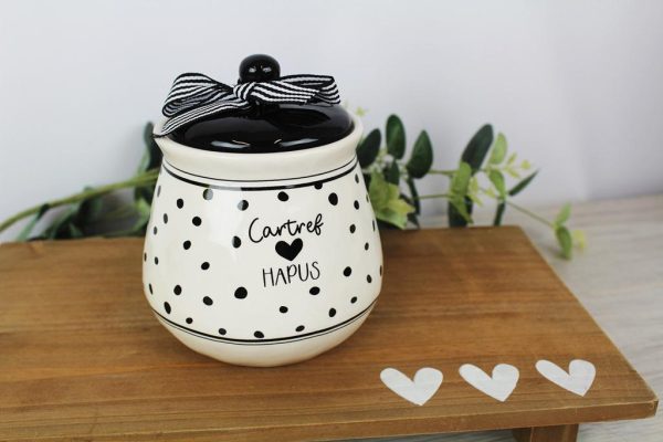 Cartref Black and White Canister