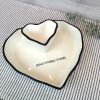White and Black Ceramic Heart Snack Dish