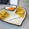White and Black Ceramic Heart Snack Dish - Image 2