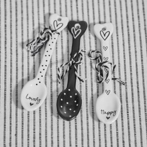 Black and White Spoons