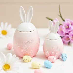 Pink Bunny Pots Set of Two