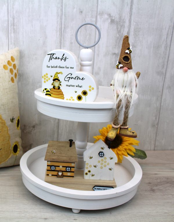 White Two Tiered Rustic Stand